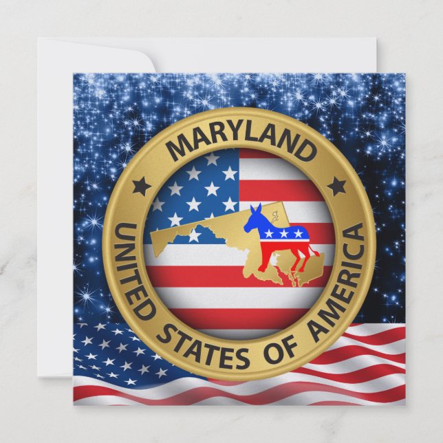 Maryland Democrat Patriotic Invitation - srf (Front)
