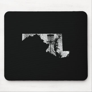 Maryland Disc Golf State With Basket Distressed Gr Mouse Pad