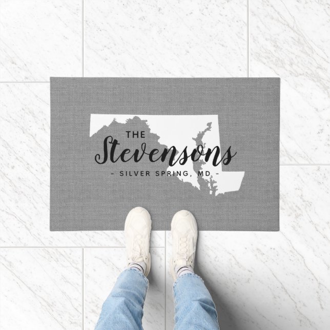 Maryland Family Monogram State Doormat (Indoor)