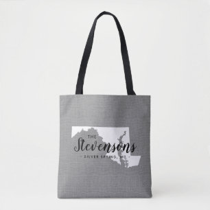 Maryland Family Monogram State Tote Bag