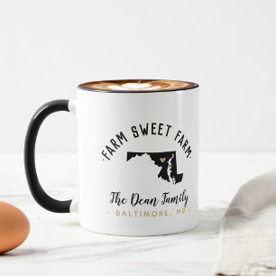 Maryland Farm Sweet Farm Family Monogram Mug