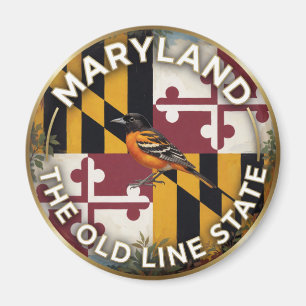 🦜 Maryland Flag and Baltimore Oriole Heritage Magnet