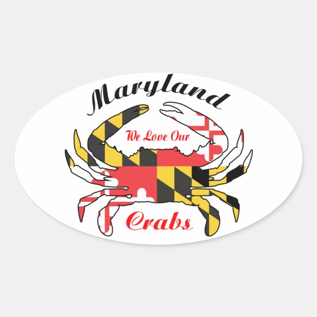 Maryland flag blue crab car decal sticker (Front)