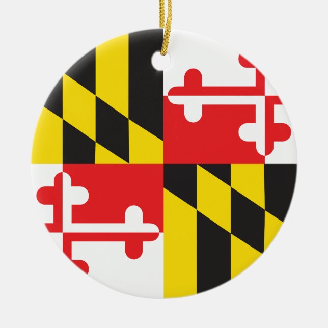 MARYLAND FLAG CERAMIC ORNAMENT (Front)