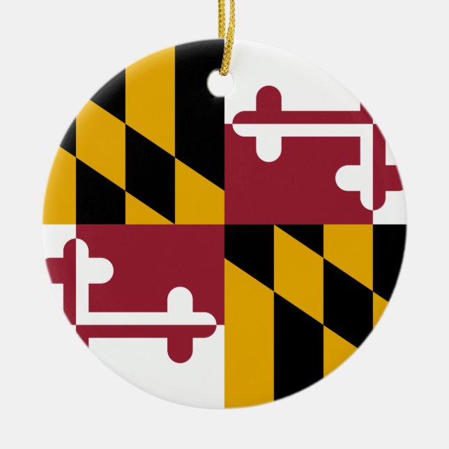 Maryland Flag Ceramic Tree Decoration (Front)