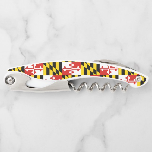 Maryland Flag Corkscrew and Bottle Opener (Front)