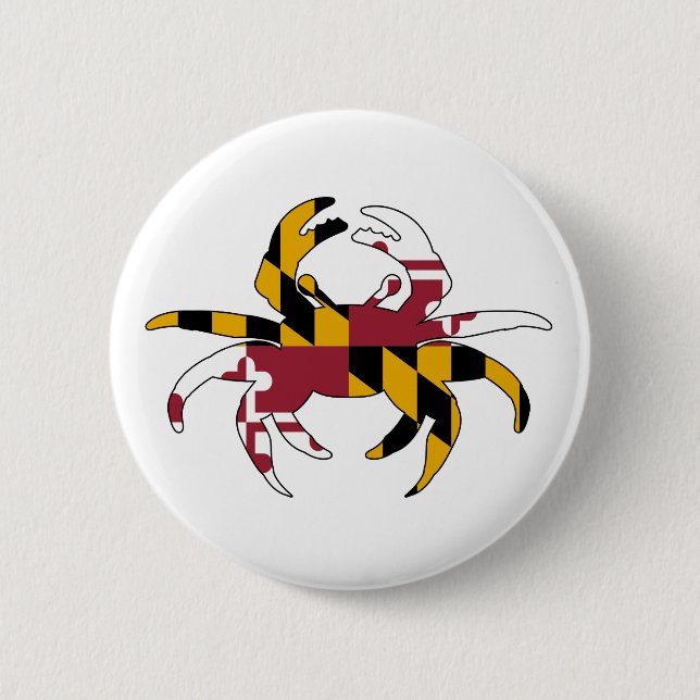 Maryland Flag Crab 6 Cm Round Badge (Front)