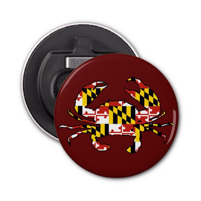 Maryland flag crab bottle opener (Front)