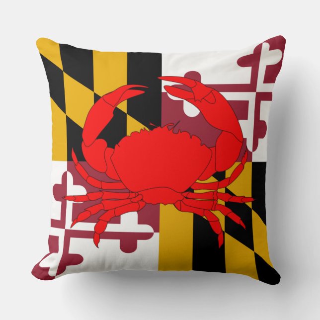 Maryland Flag Crab pillow (Front)