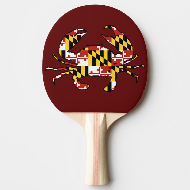 Maryland flag crab ping pong paddle (Front)