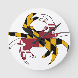 Maryland Flag Crab Round Clock