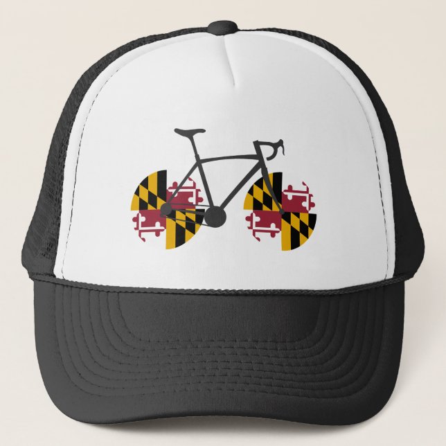 Maryland Flag Cycling Trucker Hat (Front)