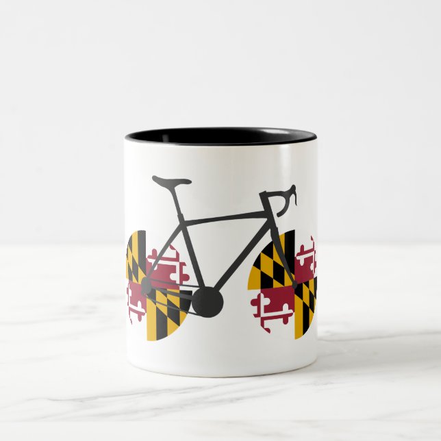 Maryland Flag Cycling Two-Tone Coffee Mug (Center)