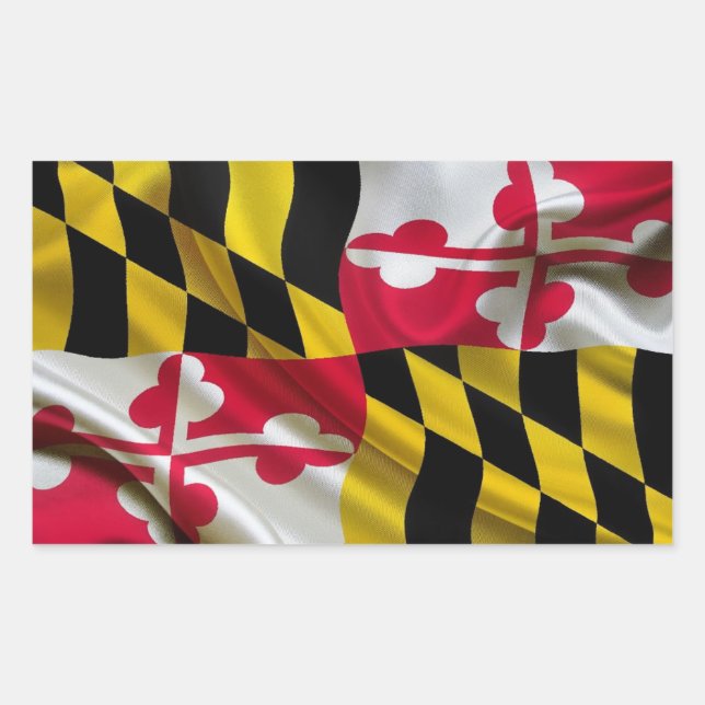 Maryland Flag Fabric Rectangular Sticker (Front)