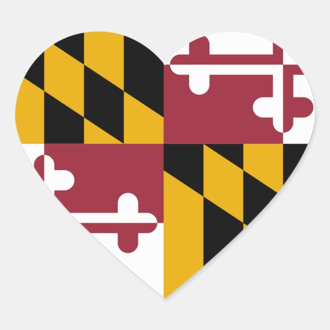 Maryland Flag Heart Sticker (Front)