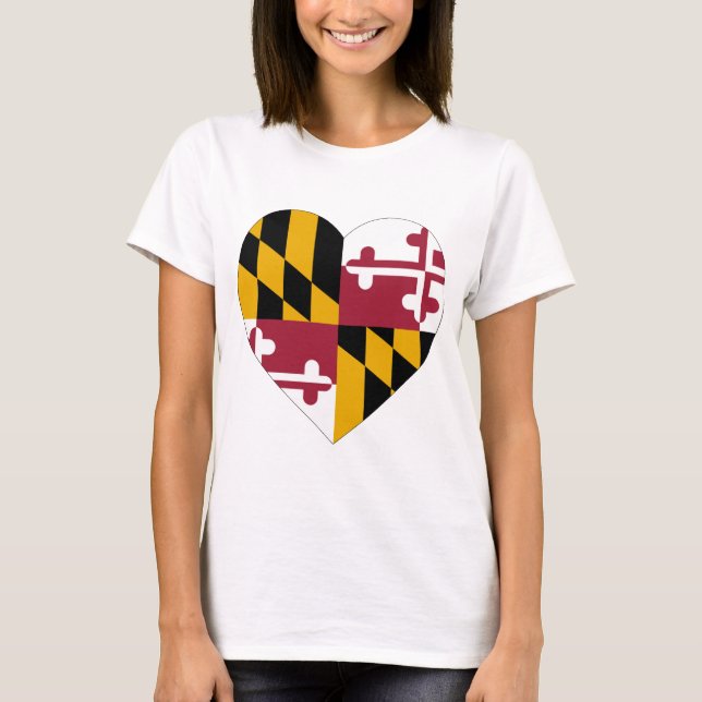 Maryland Flag Heart T-Shirt (Front)