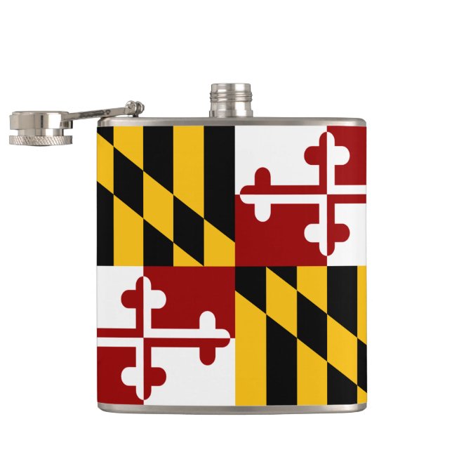 Maryland flag hip flask (Opened)