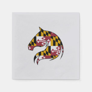 Maryland Flag Horse Head Cocktail Napkins