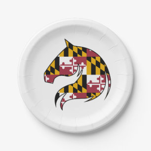 Maryland Flag Horse Head Paper Playes Plate