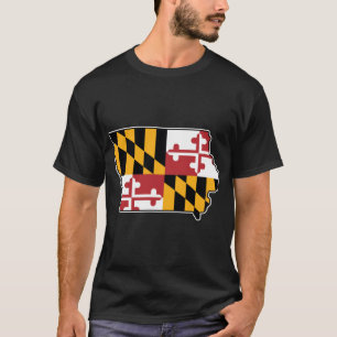 Maryland Flag Iowa Map Oversized T-Shirt
