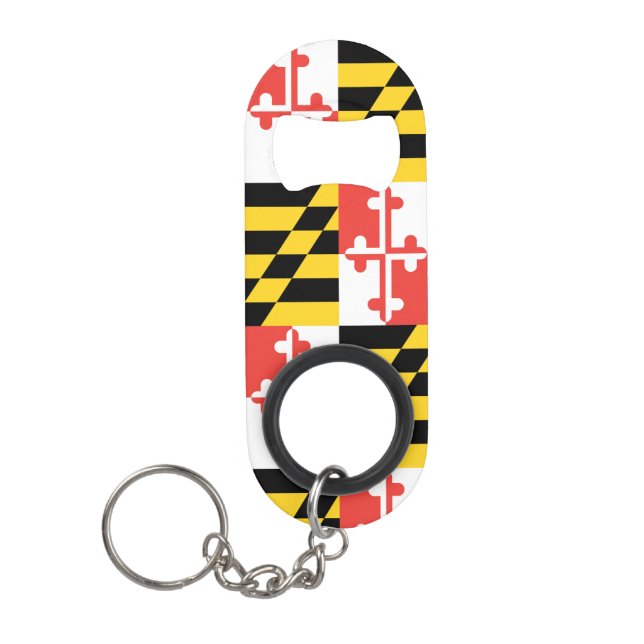Maryland Flag Keychain Bottle Opener (Front)