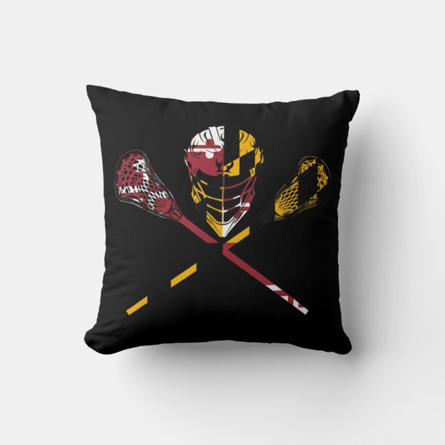 Maryland Flag Lacrosse Boys Men's Women's College  Cushion (Front)