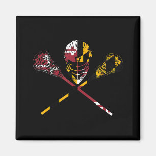 Maryland Flag Lacrosse Boys Men's Women's College Magnet