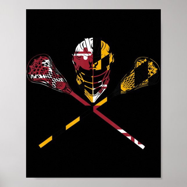 Maryland Flag Lacrosse Boys Men's Women's College  Poster (Front)
