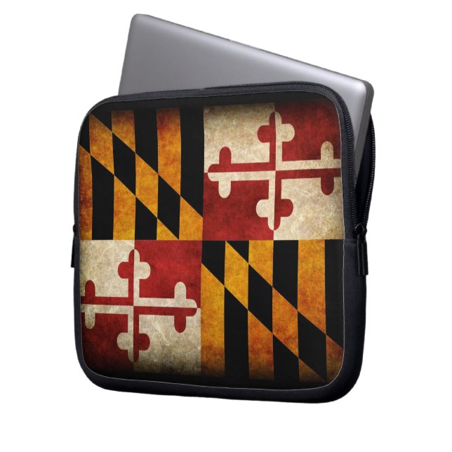 Maryland Flag Laptop Sleeve (Front Left)