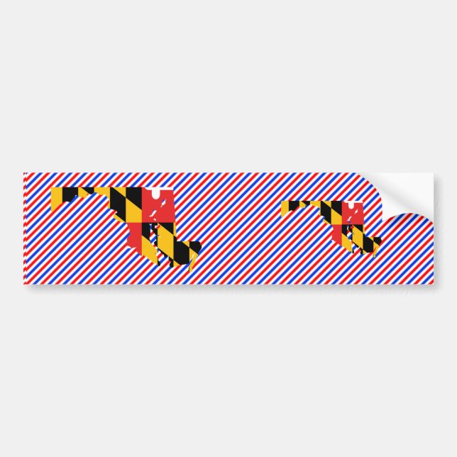 Maryland Flag Map Bumper Sticker (Front)