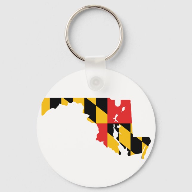 Maryland Flag Map Key Ring (Front)