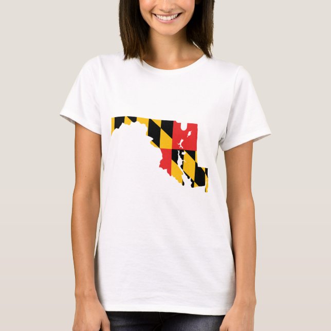 Maryland Flag Map T-Shirt (Front)