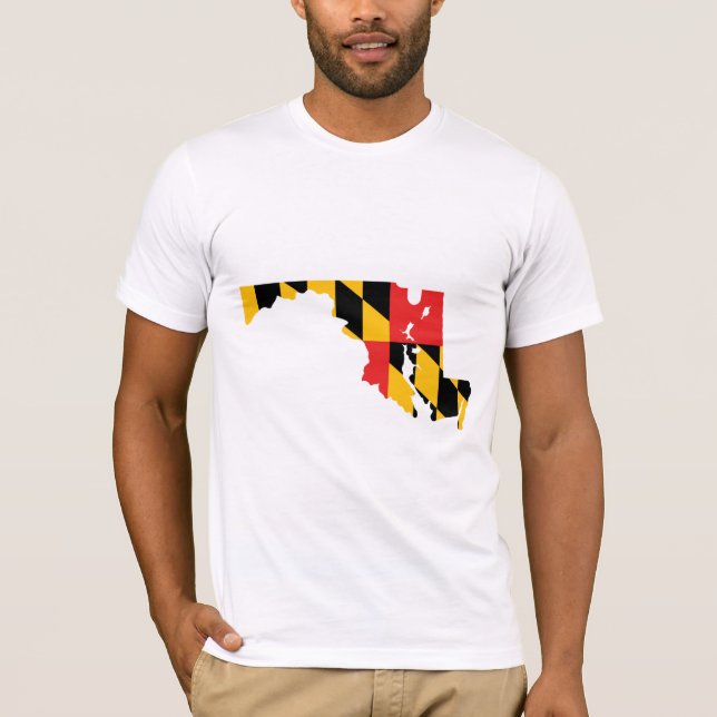 Maryland Flag Map T-Shirt (Front)