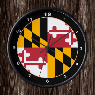 Maryland Flag & Maryland fashion /design USA Round Clock