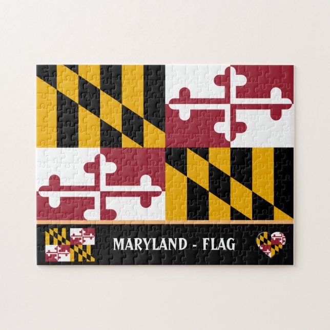 Maryland Flag & Maryland State USA /America Jigsaw Puzzle (Horizontal)