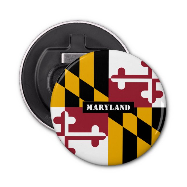 Maryland Flag & Maryland, USA party / sports Bottle Opener (Front)
