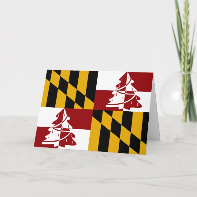 Maryland Flag Merryland Christmas Holiday Card (Front)