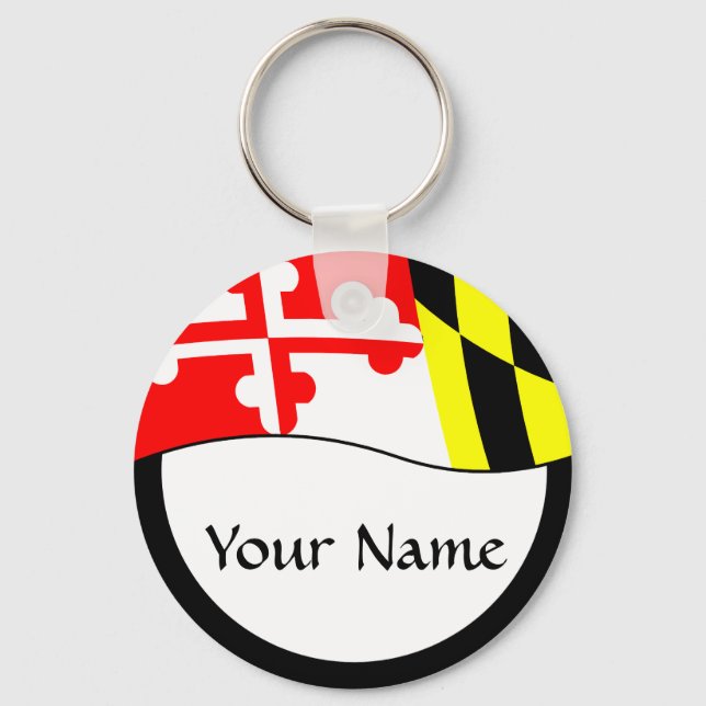 Maryland -  FLAG - Name Key Ring (Front)