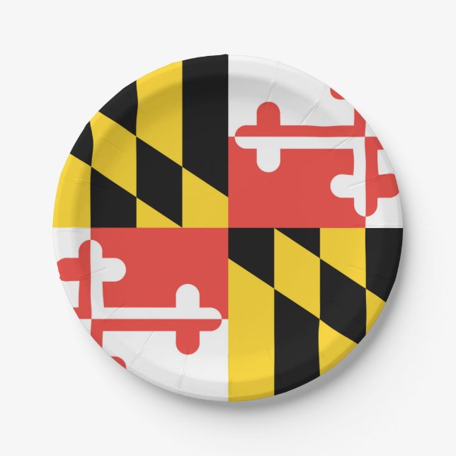 Maryland Flag Paper Plate (Front)