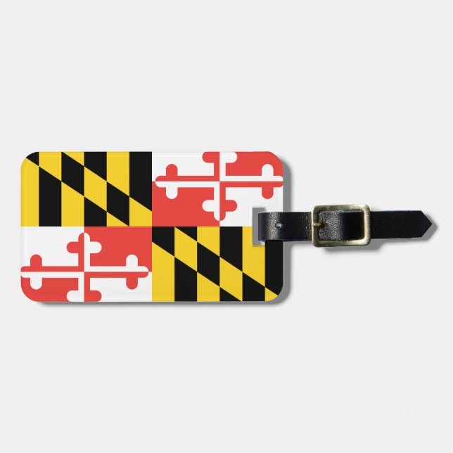 Maryland Flag Personalised Luggage Tag (Front Horizontal)