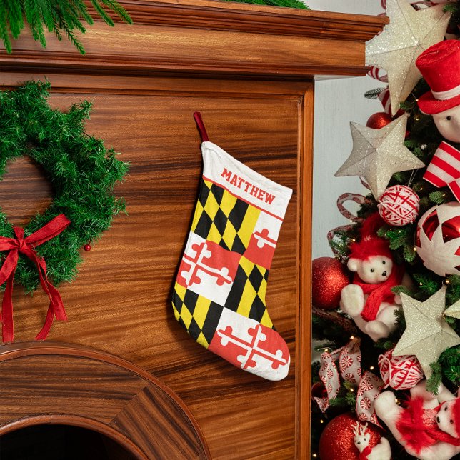Maryland Flag Personalised Small Christmas Stocking (Creator Uploaded)