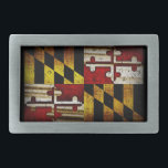 Maryland Flag Rectangular Belt Buckle<br><div class="desc">Flag of Maryland</div>