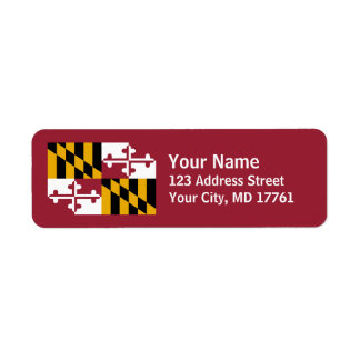 Maryland Flag Return Address Labels Red