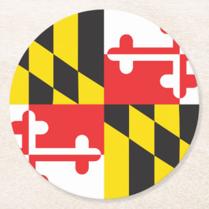 Maryland Flag Round Paper Coaster