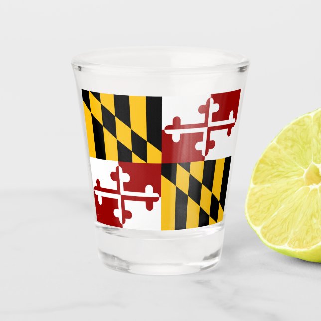 Maryland flag  shot glass (Front)