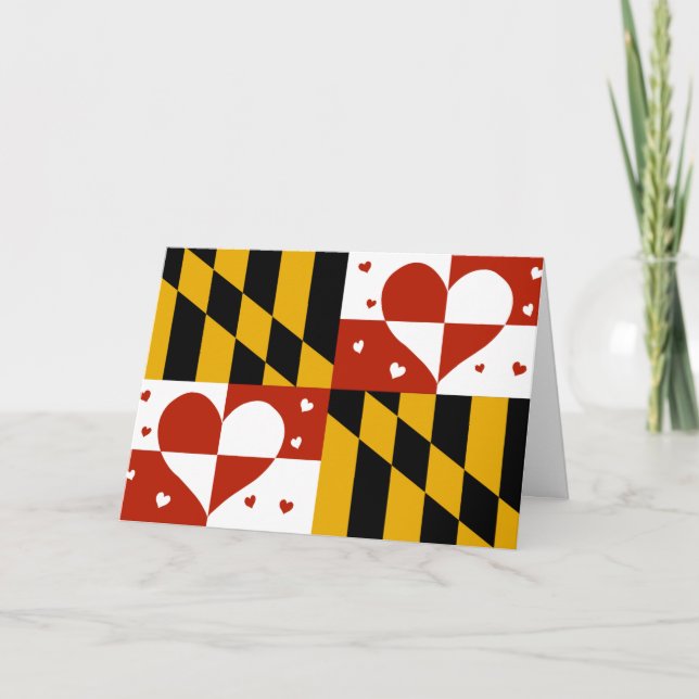 Maryland Flag Valentine Card (Front)
