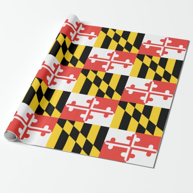 Maryland Flag Wrapping Paper, 30" x 6' Paper (Unrolled)