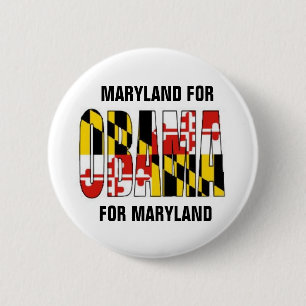 MARYLAND FOR OBAMA 6 CM ROUND BADGE
