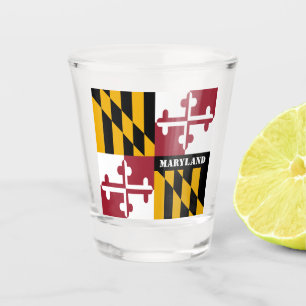Maryland Glass, Patriotic, Maryland Flag Shot Glass