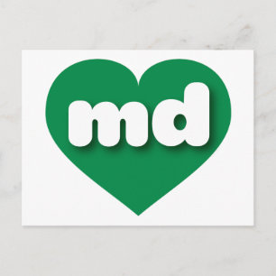 Maryland green heart - I love md Postcard